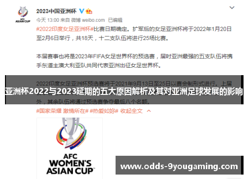 亚洲杯2022与2023延期的五大原因解析及其对亚洲足球发展的影响